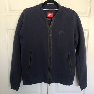 Men’s Navy and Black Nike Tech Fleece Full Zip Jacket Size M